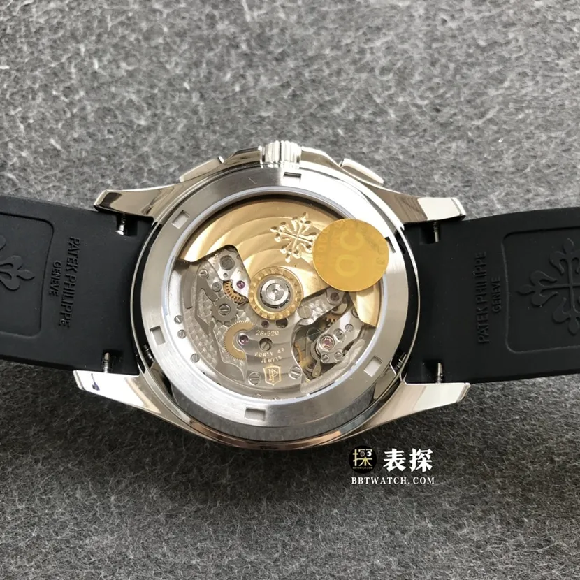 OM FactoryPatek Philippe5968A-001top-tier 1:1super watch men's black dial rubber model picture and price caseback live photo