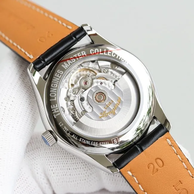KL factory top-tier watch Longines famous craftsman double date displayl2.775white dial diamond watch front view