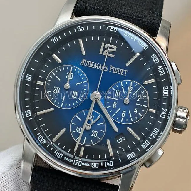 top-tier watch CODE 11.59Audemars PiguetAPS factory smoked blue dial4401 mechanical 26393front live photo