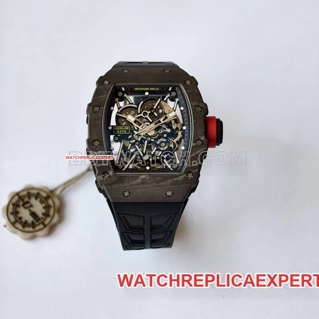 collectible watch RM35-02 UMI factory Richard Mille black shell black belt front live photo
