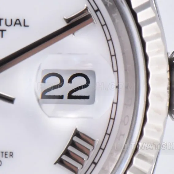 C factory Rolex log top-tier replica36mmwhite dial five grid link m126234-0025front live photo