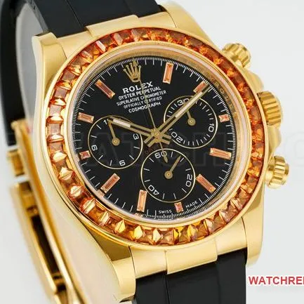 collectible watch RolexPPM factory Daytonablack dialdiamond bezel rubber braceletfront live photo