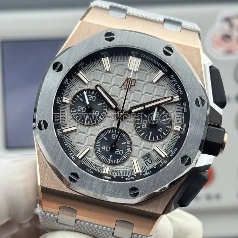 Audemars Piguettop-tier watch LS factory Royal Oak offshore type 43MM gray plate rubber model 26420front live photo