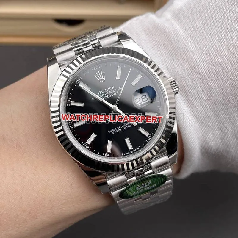 ARF Factory Rolex Datejust 41mm Black Dial 3235 Steel Bracelet Top Watch - Front Photo