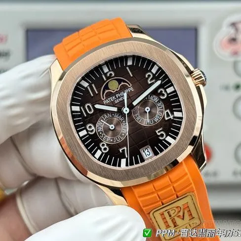 1:1replica watch Patek PhilippePPM factory Aquanaut dark brown dial 5261front live photo