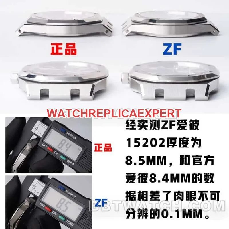 ZFRoyal Oak real and fake comparison evaluation Audemars Piguettop-tier watch 15202side live photo