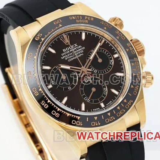 APS factory Rolex Daytona brown disk rose gold rubber model 116515 front live photo