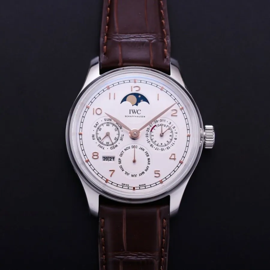 IWC watch Portuguese series true perpetual calendar complication watch detail shots