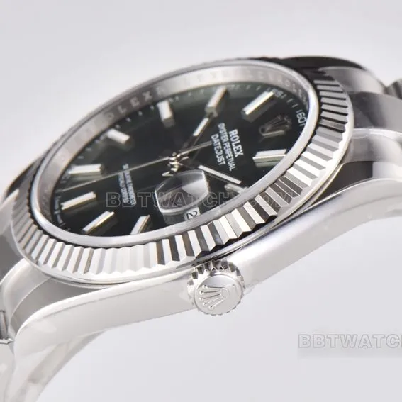 C factory Rolex log top-tier replicagreen dial41mm three-grid link m126334-0027side live photo