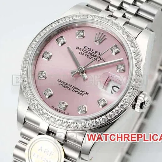 ARF FactoryRolex log top-tier pink plate diamond bezel31mm five grid link 278289front live photo