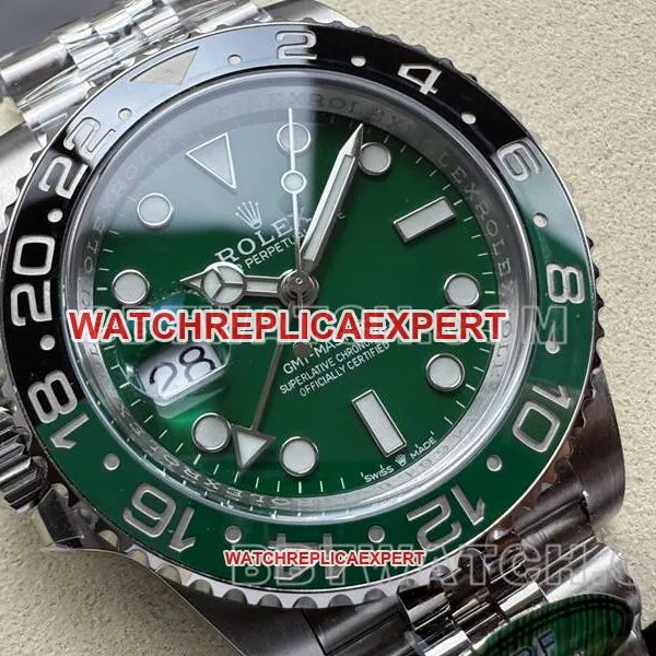 Rolextop-tier watch ARF FactoryGMT-MasterGMTgreen dial3285movementcaseback live photo