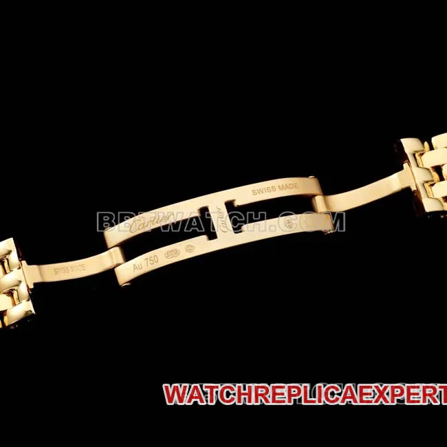 top-tier watch cheetah BBa factory Cartierwhite dialyellow goldsteel braceletquartzfront live photo