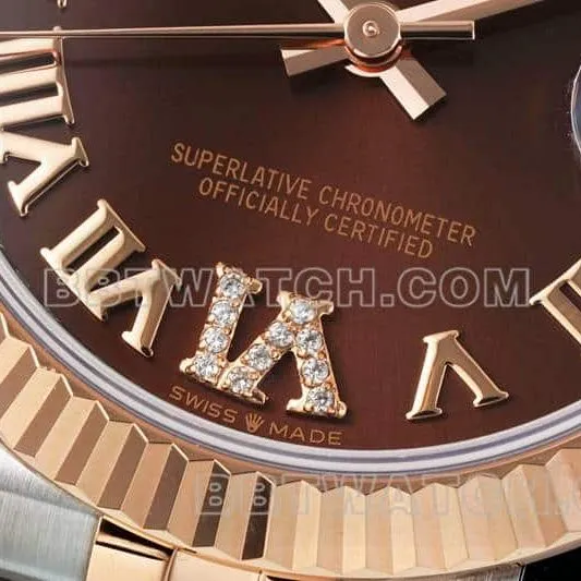 ARF FactoryRolex log 1:1super brown disk 31mm gold five-lattice chain link 278271front live photo