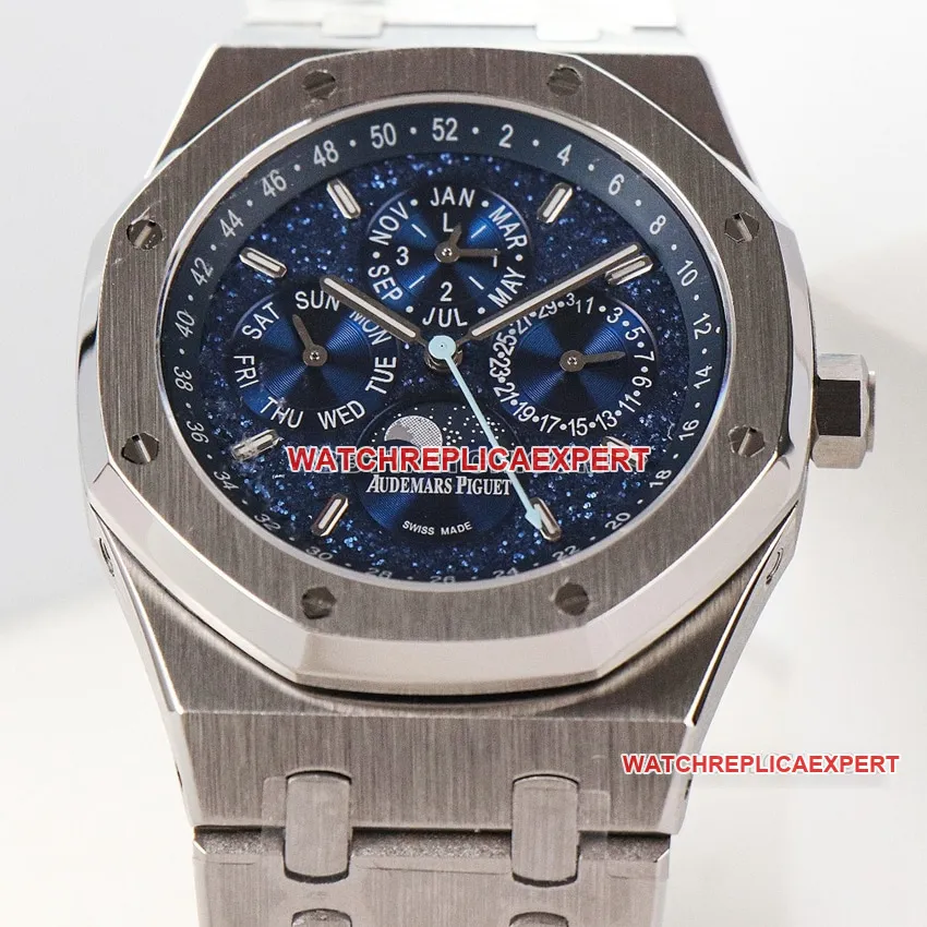 Audemars PiguetRoyal Oak1:1super cloneblue dial perpetual calendar 26574STfront live photo