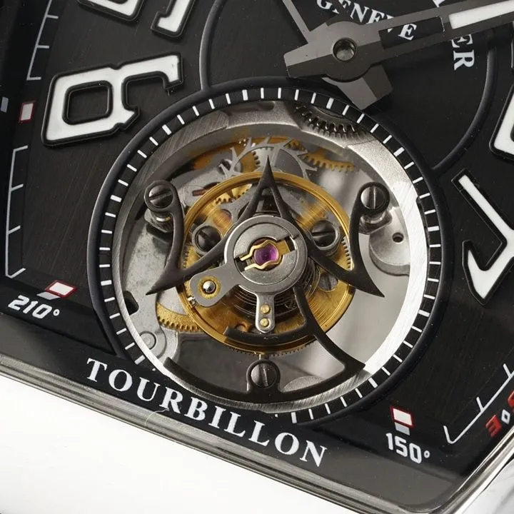 RMS factory Frank Muller men's top-tier 1:1high-quality watch black dial flywheel leather strap model V45front live photo