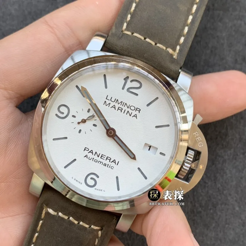 TTF factory Panerai Lumino PAM01314super watch men's white dialleather strap model pictures and prices braceletlive photos