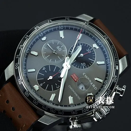 V7 factory Chopard racing super A watches men's dark gray panda disk rubber models pictures and price front real picture