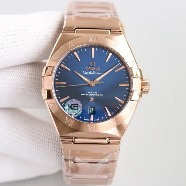 top-tier replicaOmega fifth generation Constellation series men's watch front view
