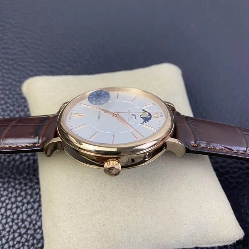 IWC watch Portofino series moon phase automatic watch front view