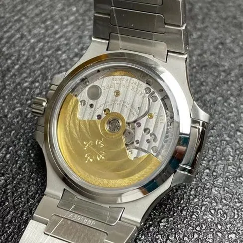3K FactoryPatek Philippetop-tier watch Nautilus series fully automatic movement women's black dialsteel bracelet watch front view