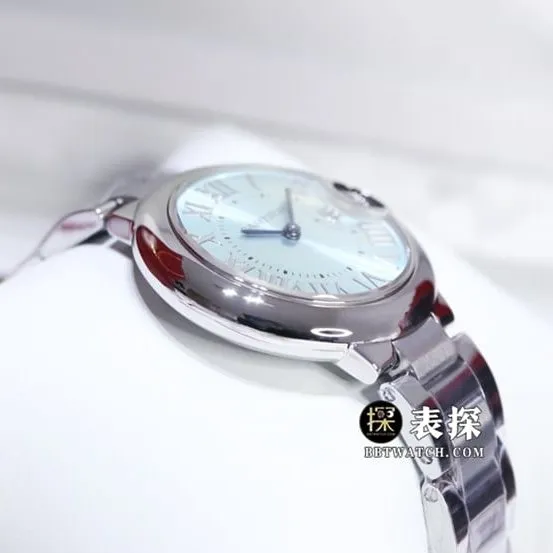 GTG Cartier blue balloon watch ladies light blue dialsteel bracelet model pictures and prices front live photo