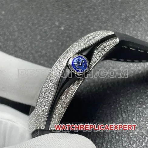 Frank Muller 1:1replica watch ABF factory V45black dial diamond case leather braceletfront live photo