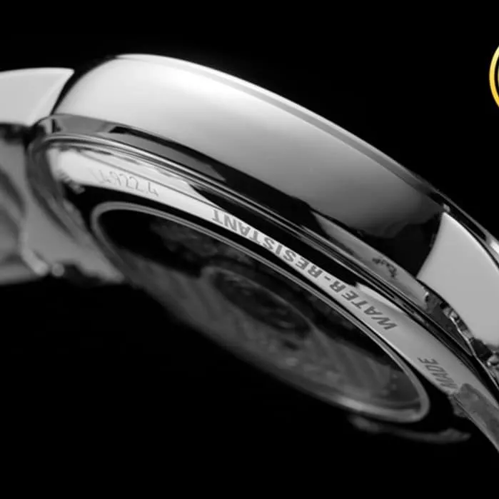 top-tier watch Longines men's black dialsteel bracelet magnificent series watch front view