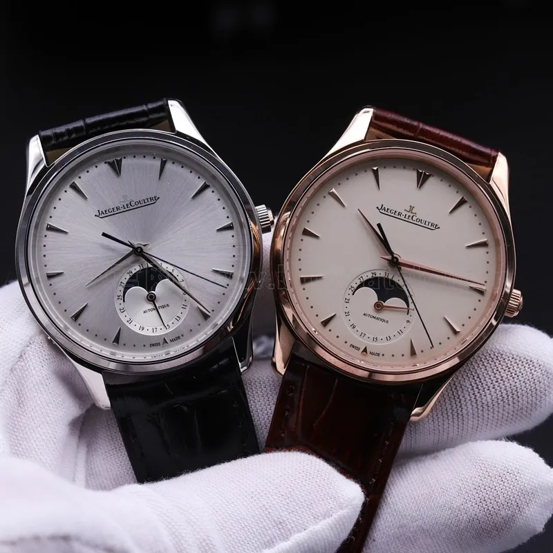 Jaeger-LeCoultre Master Series Moon Phase Ultra-Thin Men's Watch Rose Gold Watch Review | Detailed Photos
