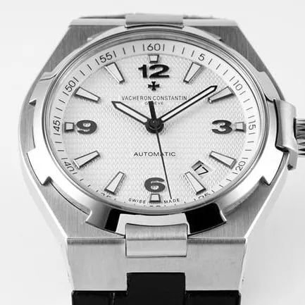 8F factory top-tier watch Vacheron Constantin men's white dial steel bracelet mechanical watch front view