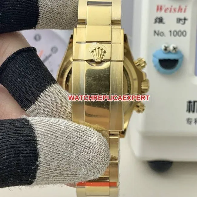 QF factory collectible watch Rolex Daytona white dialyellow gold4131 mechanical wear live photos