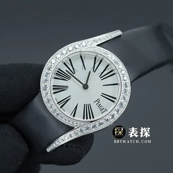 ZF Factory Piaget 69 Jewels Top Watch for Women, White Dial, Satin Strap, Real Product Photos