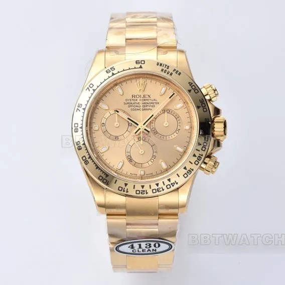 Factory C Rolex Daytona gold plate yellow goldsteel bracelet model m116508-0003 front live photo