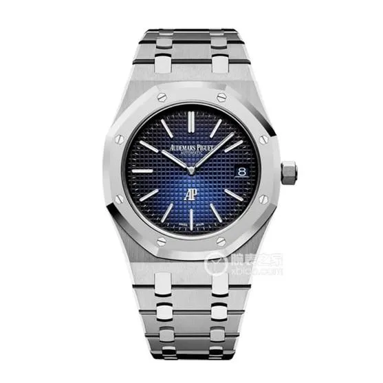ZFAudemars PiguetRoyal Oak1:1top-tier replica2024 new smoked blue dial15202front live photo