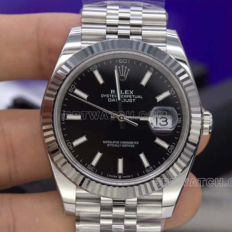 Rolex Watch C Factory Log 41 Black Plate 3235 Movement