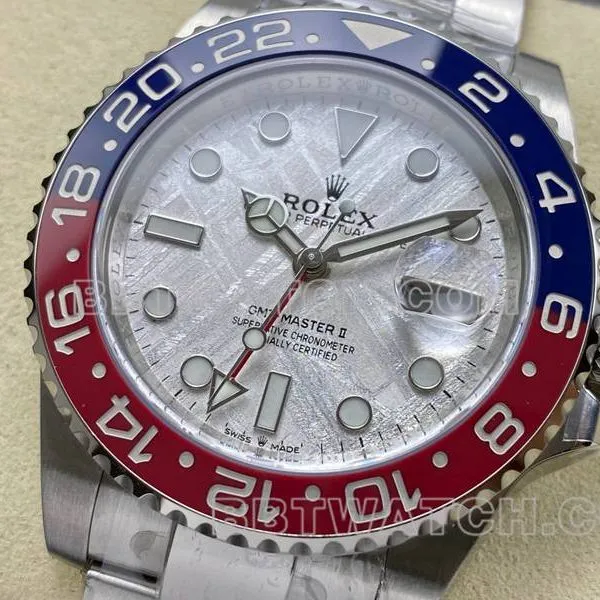 Rolex collectible watch ARF FactoryGMT-MasterGMT meteorite disc Pepsi bezelfront live photo