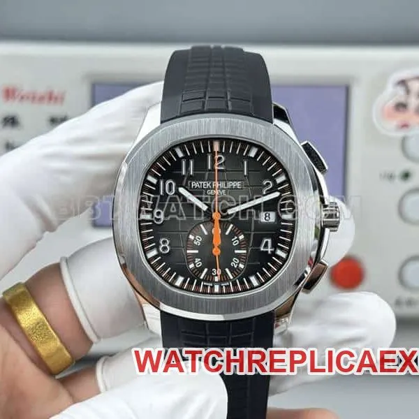 Watches Patek Philippe P1 Factory Grenade Black Plate Mechanical Black Rubber Model 5968 Front Actual Picture