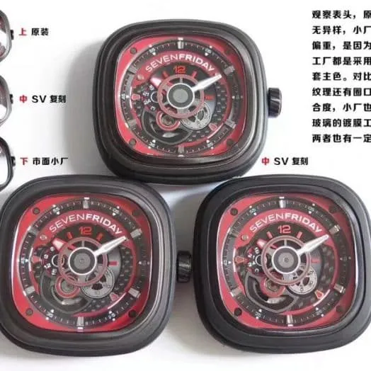 Sevenfriday-P series P3B/06 automatic movementmen's watch genuine and fake comparison bottom cover picture
