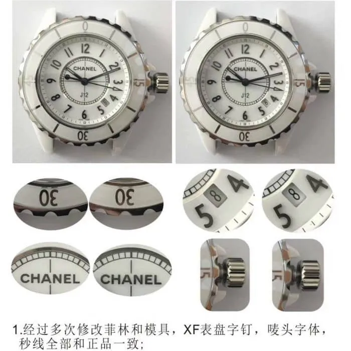 ChanelJ12 series fashion ladies' watchceramictop-tier watch authenticity comparison dialdetail shots