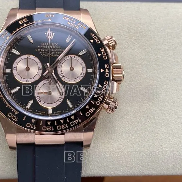 Rolextop-tier watch ARF FactoryDaytonablack dialrose gold4131 rubber model front live photo