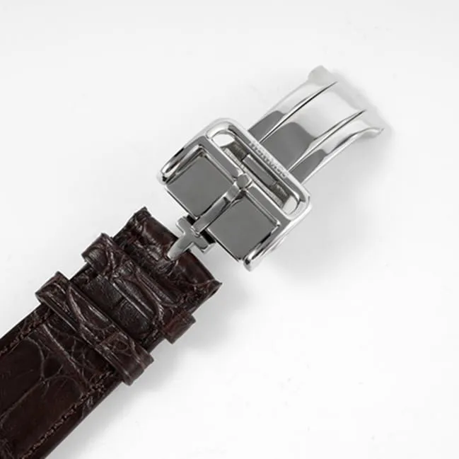 top-tier watch Hermès men's gray plate brown belt automatic movementleather strap watch detail shots