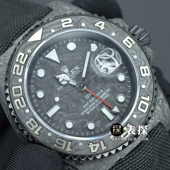 VS FactoryRolex1:1top-tier watch men's carbon fiber leather strap model pictures and prices front live photo