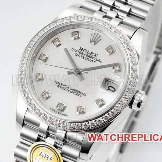 ARF FactoryRolex log top-tier 1:1high-quality diamond bezel31mm five-grid chain link278384front live photo