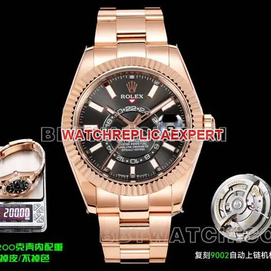 collectible watch RolexAR+ factory pilot black dial mechanical rose goldfront live photo