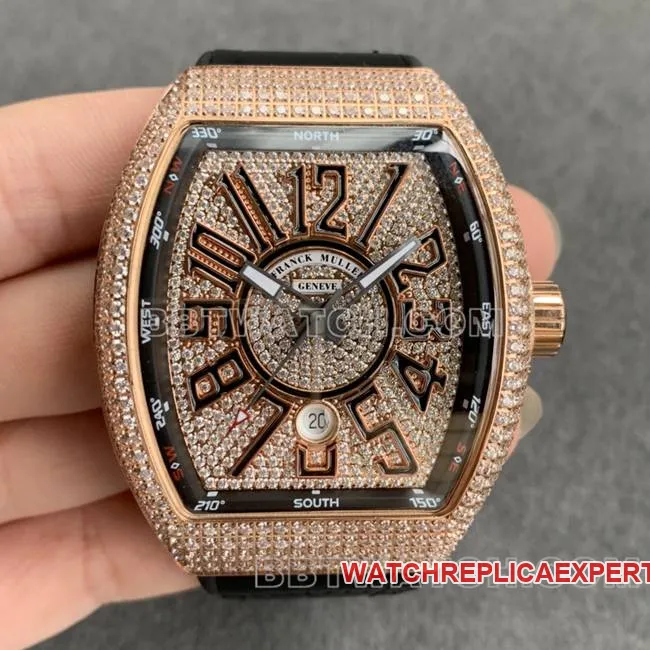 ABF factory Frank Muller collectible watch V45 diamond plate gold diamond case leather braceletfront live photo