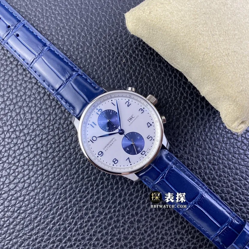 AZ factory IWC watch Portugal IW371620top-tier 1:1super watch men's white dialleather strap model pictures and prices front live photo