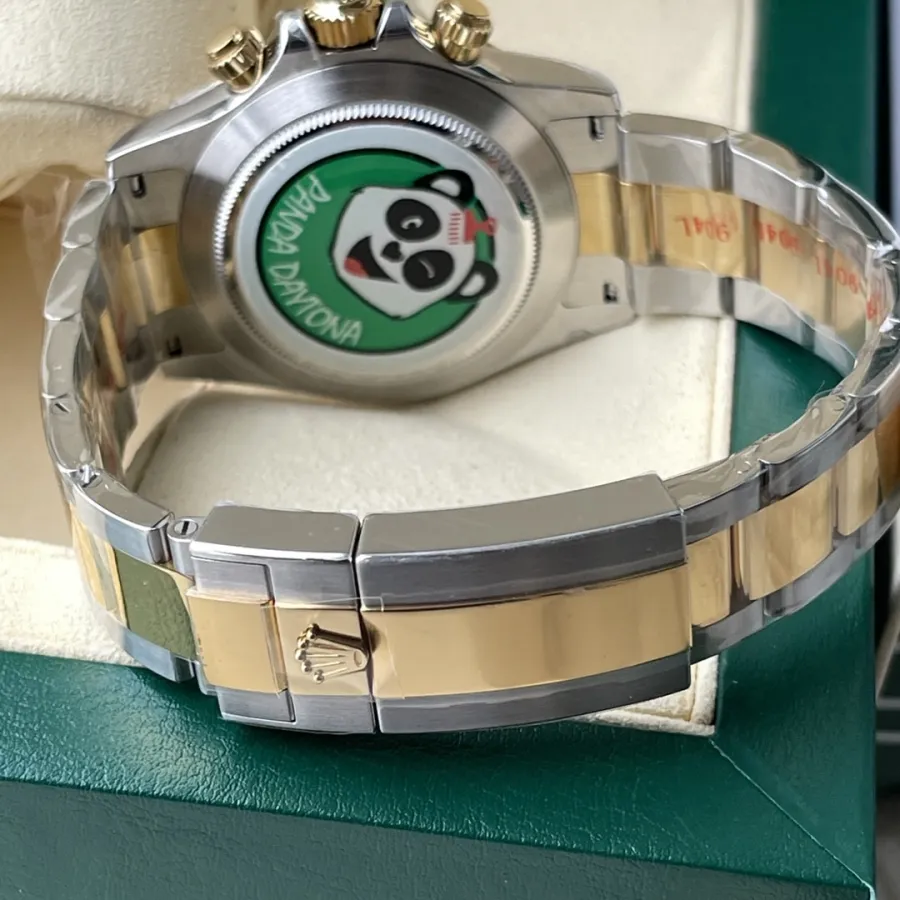 BT factory Rolex men's Daytona1:1super watch gold panda disc steel bracelet model m116503-0003front live photo