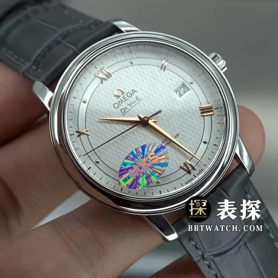 MKS FactoryOmega Diefei top-tier watch white dial gold needle leather strap model pictures and prices side live photo