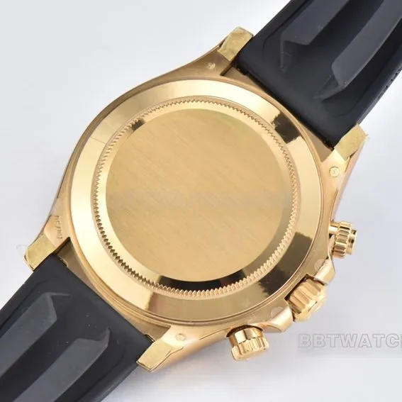 C Factory RolexDaytona1:1super clonewhite dialyellow gold rubber model m116518ln-0041side live photo
