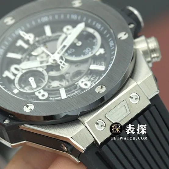 Hublot ceiling watch, BBF Big Bang watch, front view