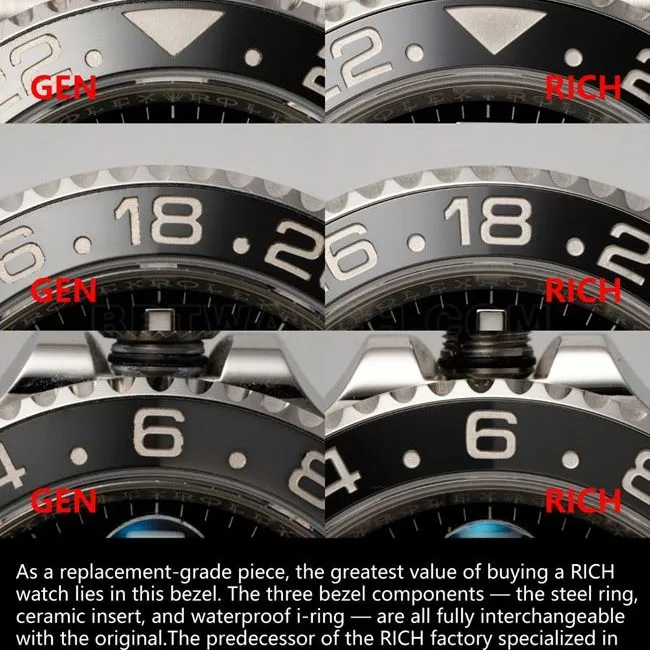 RICH factory Rolex GMT-Master black and gray circle 126710 top-tier watch comparison Genuine difference appearance live photos